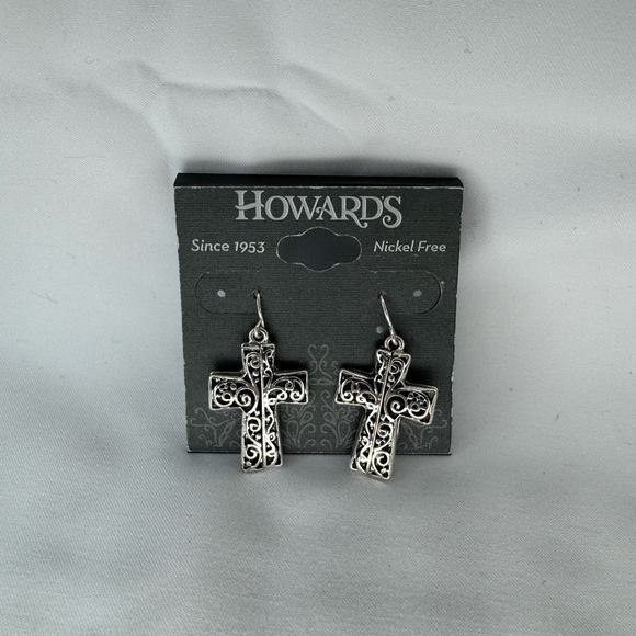 Howard's Silver Cross Earrings - NWT - Picture 1 of 4